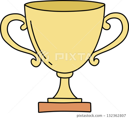 golden trophy cup isolated on white background 132362807