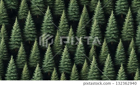 Watercolor seamless pattern of green pine trees on a dark background, ideal for Christmas themed designs Watercolor seamless pattern of green pine trees on a dark background, ideal for Christmas themed designs 132362940