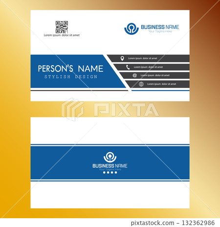 A business card. Double-sided business corporate card design. Individual corporate identity template 132362986