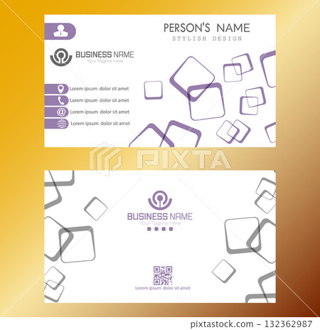 A business card. Double-sided business card design template. Corporate and individual style A business card. Double-sided business card design template. Corporate and individual style 132362987
