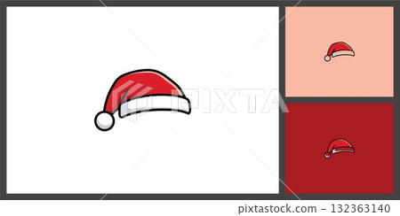 Red Santa Hat Icon for Christmas and Holiday Celebration 132363140