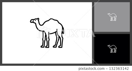 Camel Outline Icon for Desert, Travel, and Wildlife 132363142