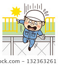Illustration of a factory or site worker falling from a height | Unsafe behavior, unsafe conditions, falling accidents, falls, industrial accidents 132363261