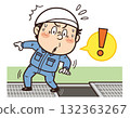 Illustration of workers at a factory or work site at risk of falling due to the absence of grating | Unsafe behavior, unsafe conditions, and industrial accidents 132363267