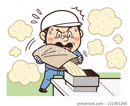 Illustration of factory workers not wearing protective glasses or protective equipment during raw material loading work | Unsafe behavior, unsafe conditions, and industrial accidents Illustration of factory workers not wearing protective glasses or protective equipment during raw material loading work | Unsafe behavior, unsafe conditions, and industrial accidents 132363268