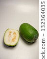 Cut winter melon placed on a white background 132364035