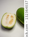 Cut winter melon placed on a white background 132364037