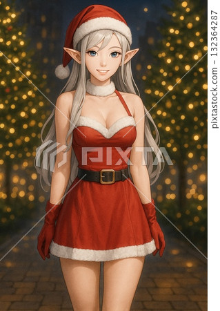 穿著聖誕老人服裝的精靈 132364287
