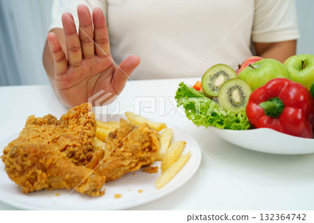 Junk food no good health eating for diet. Junk food no good health eating for diet. 132364742