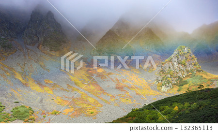 Northern Alps Autumn scenery of Karasawa Cirque Rainbow Northern Alps Autumn scenery of Karasawa Cirque Rainbow 132365113