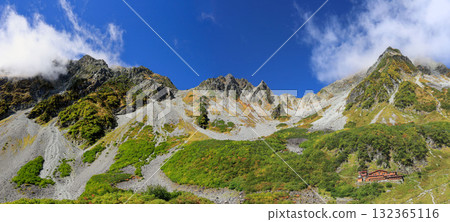 Spectacular view of the Hotaka mountain range from Karasawa Cirque in the Northern Alps in autumn Spectacular view of the Hotaka mountain range from Karasawa Cirque in the Northern Alps in autumn 132365116