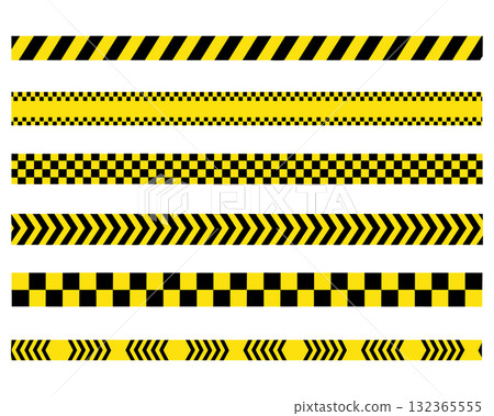 Caution Tape Vector Set. Danger Warning Pattern Line Vector 132365555