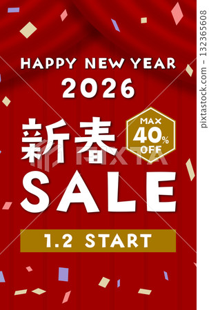 [Vertical] New Year's Sale starts January 2, 2026. Illustrations with up to 40% off. 132365608