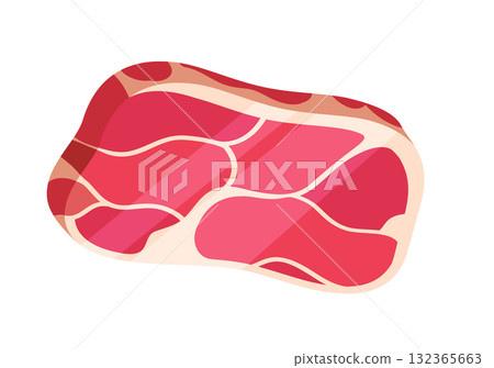 Raw Meat Steak Cut Illustration Raw Meat Steak Cut Illustration 132365663
