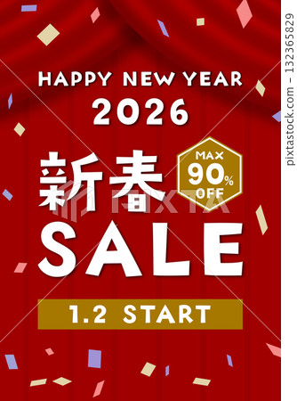 [Vertical] New Year's Sale starts January 2, 2026. Illustrations with up to 90% off. 132365829
