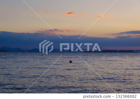 [Shibukawa Coast] A beautiful sunset and impressive coastal scenery 132366082