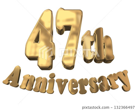 3DCG text "47th Anniversary/47th Anniversary Mark Sparkle" 132366497
