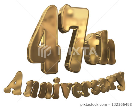 3DCG text "47th Anniversary/47th Anniversary Mark Sparkle" 132366498
