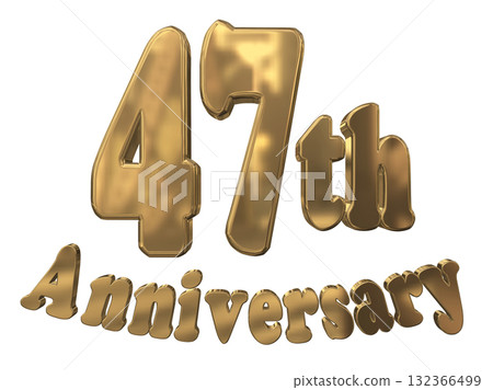 3DCG text "47th Anniversary/47th Anniversary Mark Sparkle" 132366499