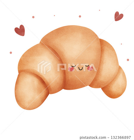 Cute croissant  132366897