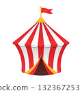 Vector illustration of a circus tent isolated on transparent background. 132367253