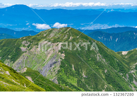 從奧聖山頂眺望兔山。聖山和兔山正在攀登南阿爾卑斯山。 132367280