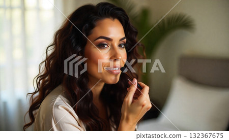 Woman doing make-up 132367675