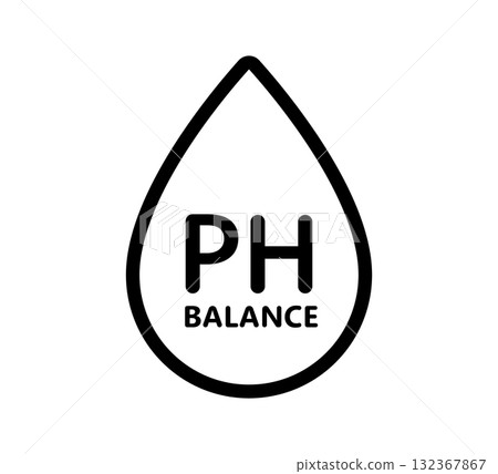 PH balance icon. Neutral water level. Water PH measure. Neutral balance skin. Drop line icon. Healthcare design web symbol. Vector illustration isolated on white background PH balance icon. Neutral water level. Water PH measure. Neutral balance skin. Drop line icon. Healthcare design web symbol. Vector illustration isolated on white background 132367867