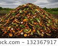Mountains of food waste and garbage 132367917