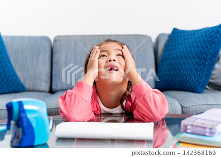 Elementary school girl laments 132368169