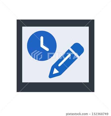寶麗來相框中的時間管理和編輯圖標 132368749