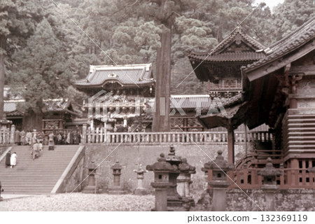 Old photo from 1956 of the Yomeimon Gate at Nikko Toshogu Shrine 132369119