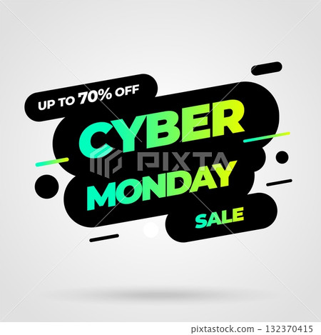 Cyber Monday, discount sale concept. Inscription design template. Cyber Monday banner. Vector illustration. Cyber Monday, discount sale concept. Inscription design template. Cyber Monday banner. Vector illustration. 132370415