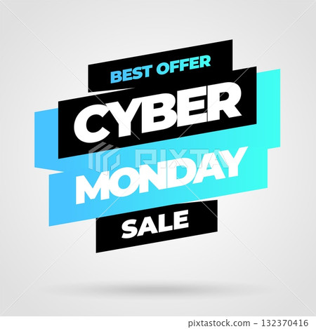 Cyber Monday, discount sale concept. Inscription design template. Cyber Monday banner. Vector illustration. Cyber Monday, discount sale concept. Inscription design template. Cyber Monday banner. Vector illustration. 132370416