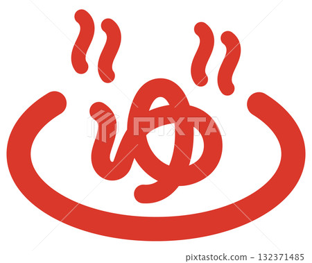 Illustration of hot spring mark Illustration of hot spring mark 132371485
