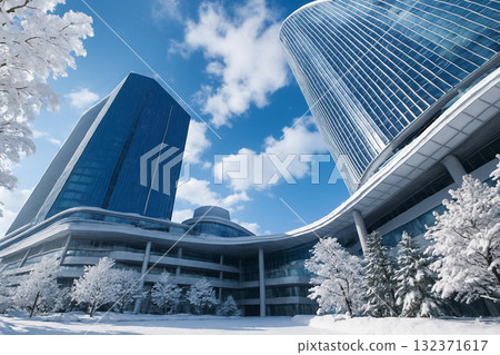 新人高輪、高輪Gateway城、高輪Gateway站、雪景 新人高輪、高輪Gateway城、高輪Gateway站、雪景 132371617