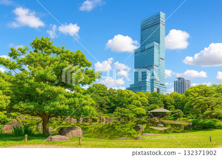 阿倍野Harukas和慶澤園水面倒映的風景 阿倍野Harukas和慶澤園水面倒映的風景 132371902