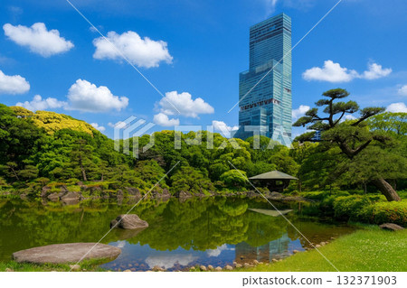 阿倍野Harukas和慶澤園水面倒映的風景 132371903