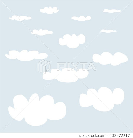Seamless vector pattern with white clouds on blue sky background. Cloud computing concept cartoon flat design for web design, summer blog or desktop wallpaper. Seamless vector pattern with white clouds on blue sky background. Cloud computing concept cartoon flat design for web design, summer blog or desktop wallpaper. 132372217