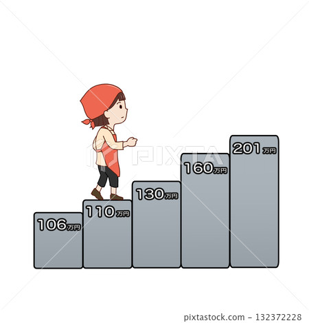 Part-time housewife climbing the annual income wall_wall lettering 132372228