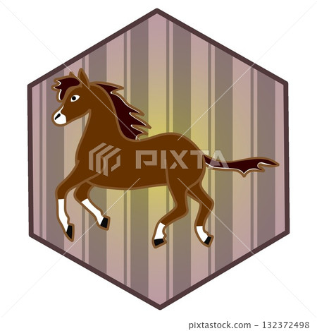 Illustration of a horse with hexagon background Illustration of a horse with hexagon background 132372498