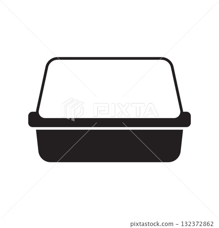 Takeout Food Container Icon, Disposable Lunch Box Symbol. Meal Prep or Delivery Concept Takeout Food Container Icon, Disposable Lunch Box Symbol. Meal Prep or Delivery Concept 132372862