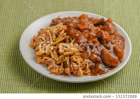 Curry soba rice 132372889