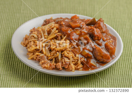 Curry soba rice 132372890