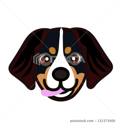 Bernese Mountain Dog Face Illustration Bernese Mountain Dog Face Illustration 132373000