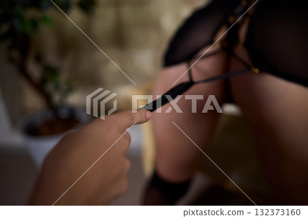 This is a stunning and sensual portrait featuring exquisite lingerie and an elegant touch 132373160