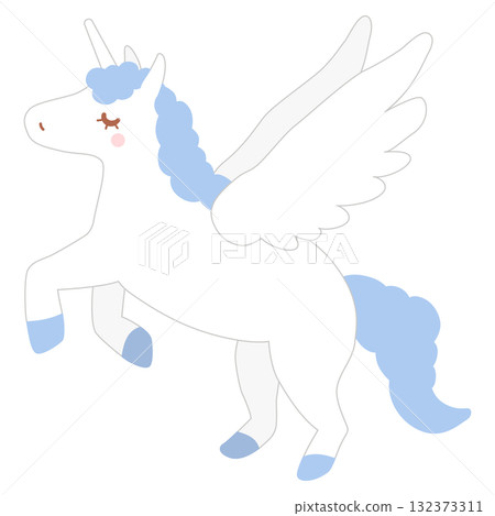Blue unicorn illustration 132373311