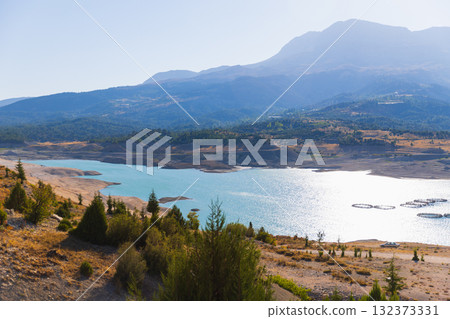 Artificial water reservoir located near Gombe, Antalya, Turkey 132373331
