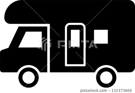 Simple camper icon Simple camper icon 132373668