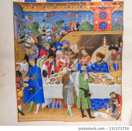 medieval manuscript paper in a library medieval manuscript paper in a library 132373758